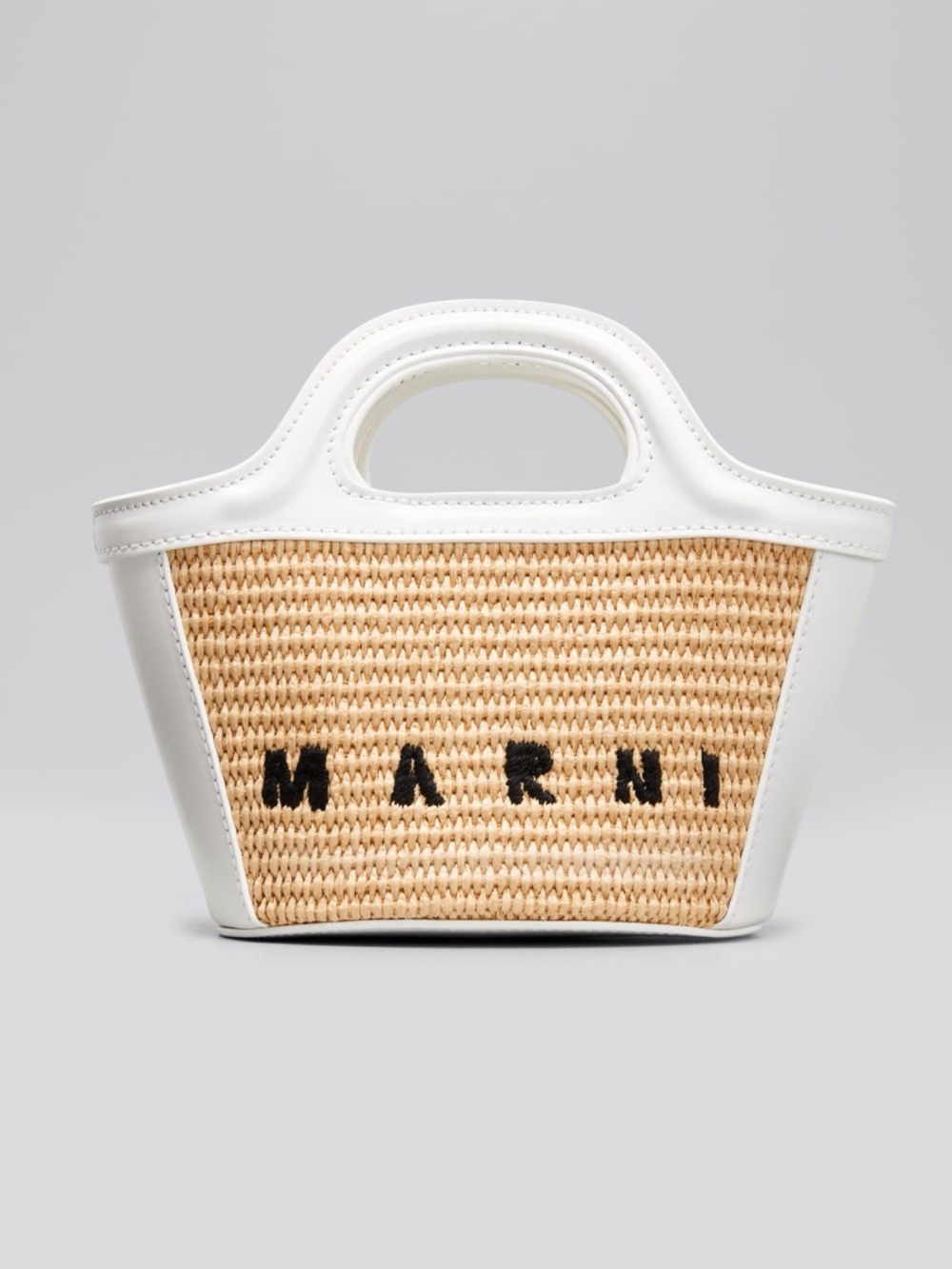 Marni White & Natural Raffia large Tote Bag
